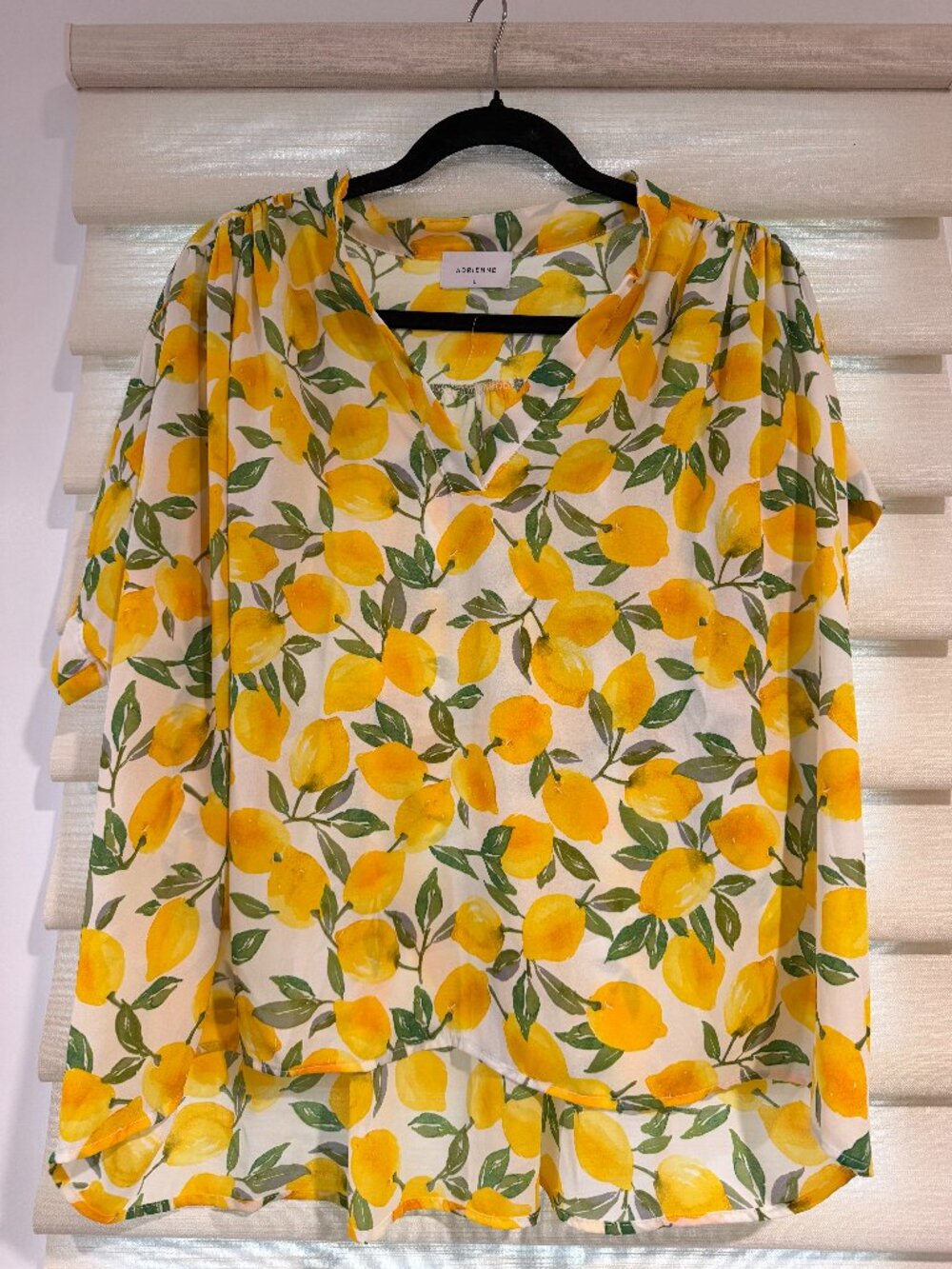 Adrienne lemon printed blouse (size L)
